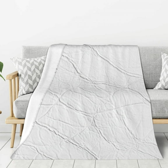White Leather Texture (3) Throw Blanket for Stylish Warm Winter Cabin Ultra-Soft Micro Fleece Blanket, Premium Microfiber, Silky Soft, Plush, Warm and Lightweight for Couch, Sofa, Bed - 80"X60"