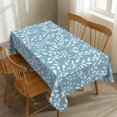 thumbnail image 1 of White Leaves Tablecloth Branch Blue Table Cloth Leaf Botanical Style Rectangle Tablecloth 60×84 Inch Washable Table Cover for Kitchen Dining Room Party Decoration, 1 of 8