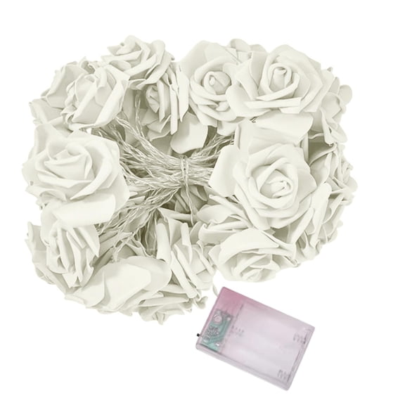 White Led Rose Flower String Lights For Decorative Illumination And Ambient Lighting Effects
