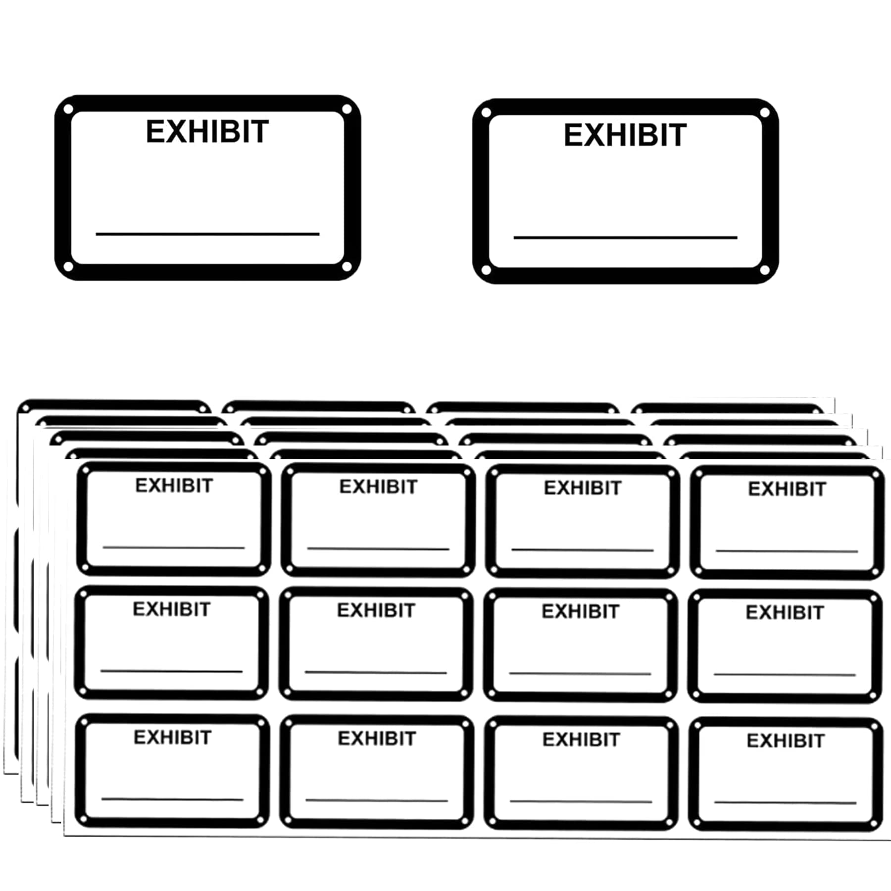 White Legal Exhibit Stickers 1.65 X 1 InchBlank File Folder Labels