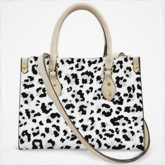 White Leopard Cross Body Bags For Women Small Leather Female Handbags Fashion Top-Handle Totes