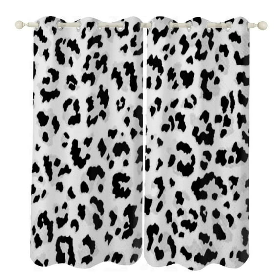 White Leopard Sunshade Curtains Home Bedroom Living Room Dining Room Home Decor Window Drapes 2 PCS