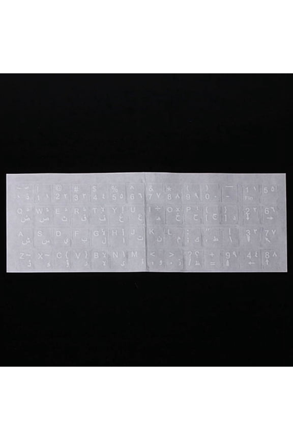 White Letter Arabic Layout Transparent Keyboard Sticker 19 Reflection xdm, C4I9