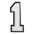 thumbnail image 1 of White Letter Or Number Patch, Large Numerals For Clothing Backpacks Hats Jeans, Iron On Sew On (B), 1 of 9