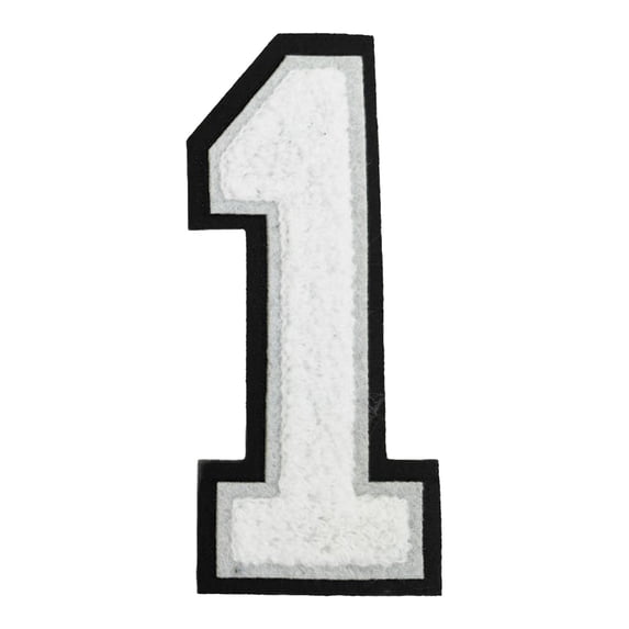 White Letter Or Number Patch, Large Numerals For Clothing Backpacks Hats Jeans, Iron On Sew On (B)