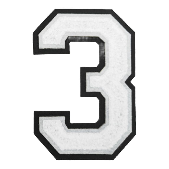 White Letter Or Number Patch, Large Numerals For Clothing Backpacks Hats Jeans, Iron On Sew On (D)
