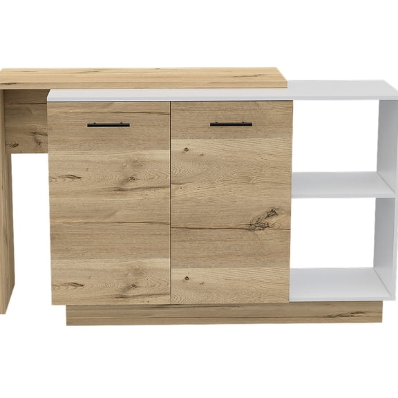 White/Light Oak Appearance - Multiple Shelving Options - Kitchen Auxiliary for Meals - High - Quality Piece