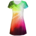 thumbnail image 1 of White Light Raver Rainbow All Over Juniors Beach Cover-Up Dress Multi MD, 1 of 2
