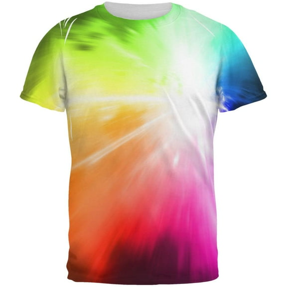 White Light Raver Rainbow All Over Mens T Shirt Multi 2XL