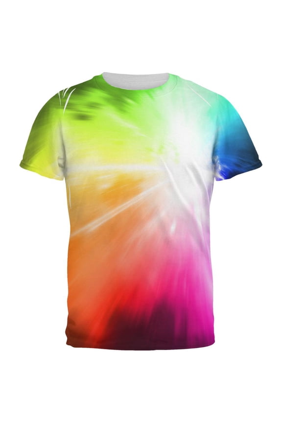 White Light Raver Rainbow All Over Mens T Shirt Multi LG