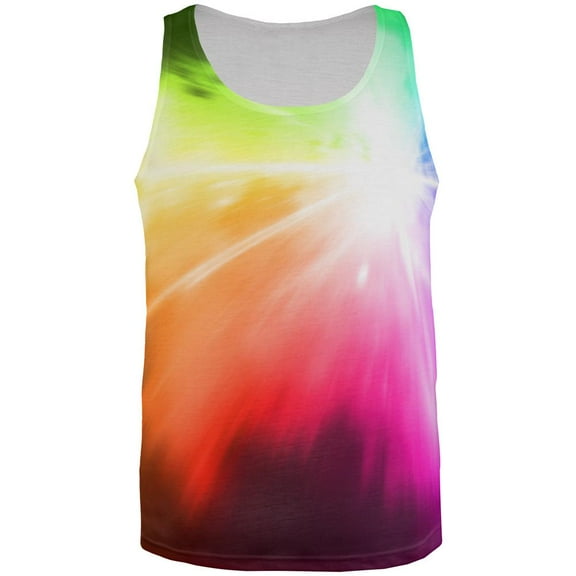 White Light Raver Rainbow All Over Mens Tank Top Multi X-LG