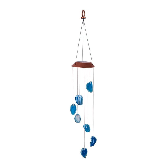 Evergreen White Light Solar Mobile, Glass Agate- 7x29x7 in