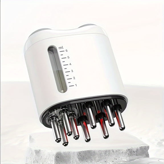 White Light Vibrating Fluid Conductive Comb, USB Rechargeable Scalp Massager, Essential Oil Comb, Head Massager, Relax Head Muscles-White
