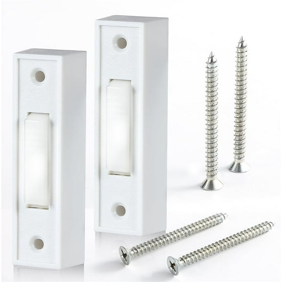 White Lighted Doorbell Button,Wall Mounted Doorbell Push Button,2 Pack Replacement Doorbell Buttons,Door Bell with 4 Screws for Home Garage