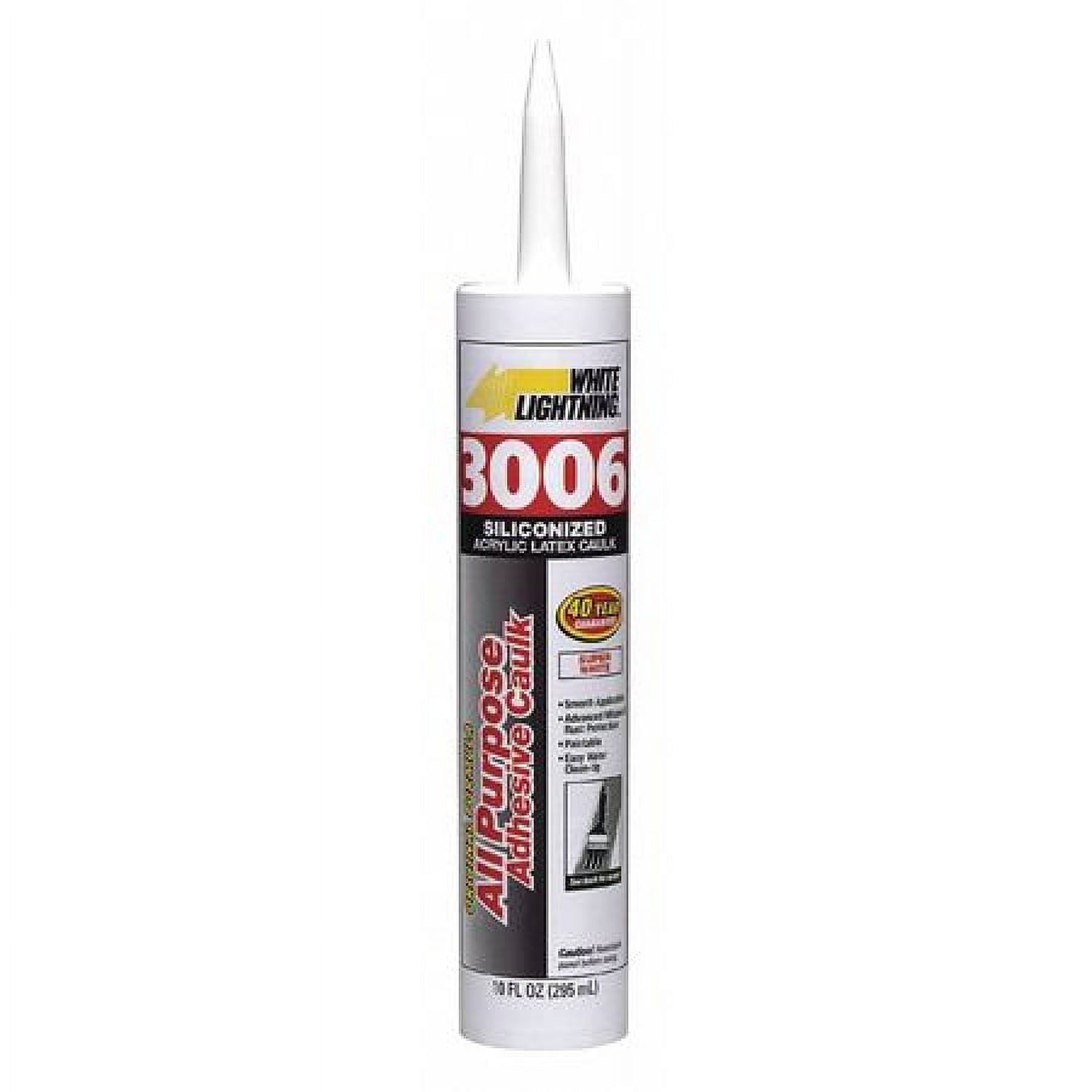 White Lightning 3006 Advanced Formula Caulk, White, Acrylic Latex, 10