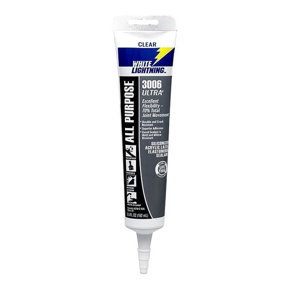 White Lightning Acrylic Latex Sealant,Clear,3006 Ultra W11001005