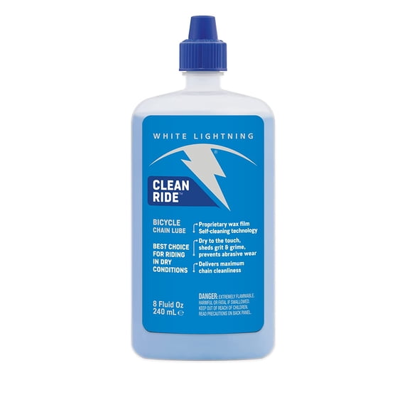 White Lightning Clean Ride The Original Self-Cleaning Wax Bicycle Chain Lubricant 8 oz