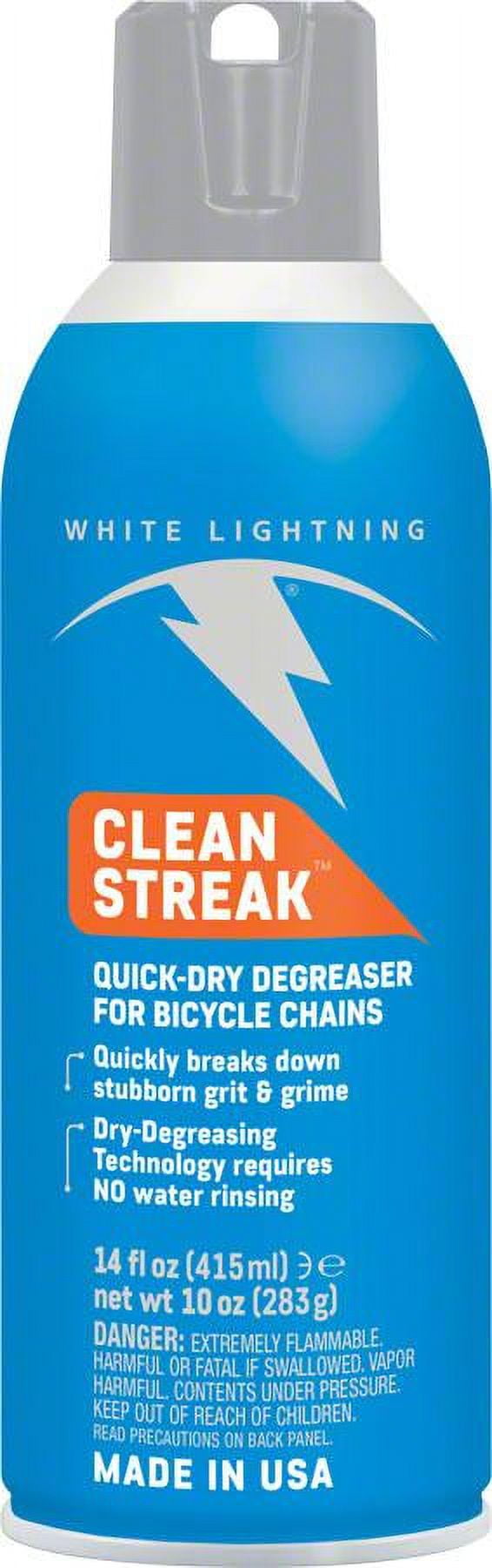 White Lightning Clean Streak Quick-Dry Bicycle Chain Degreaser, 14 fl oz