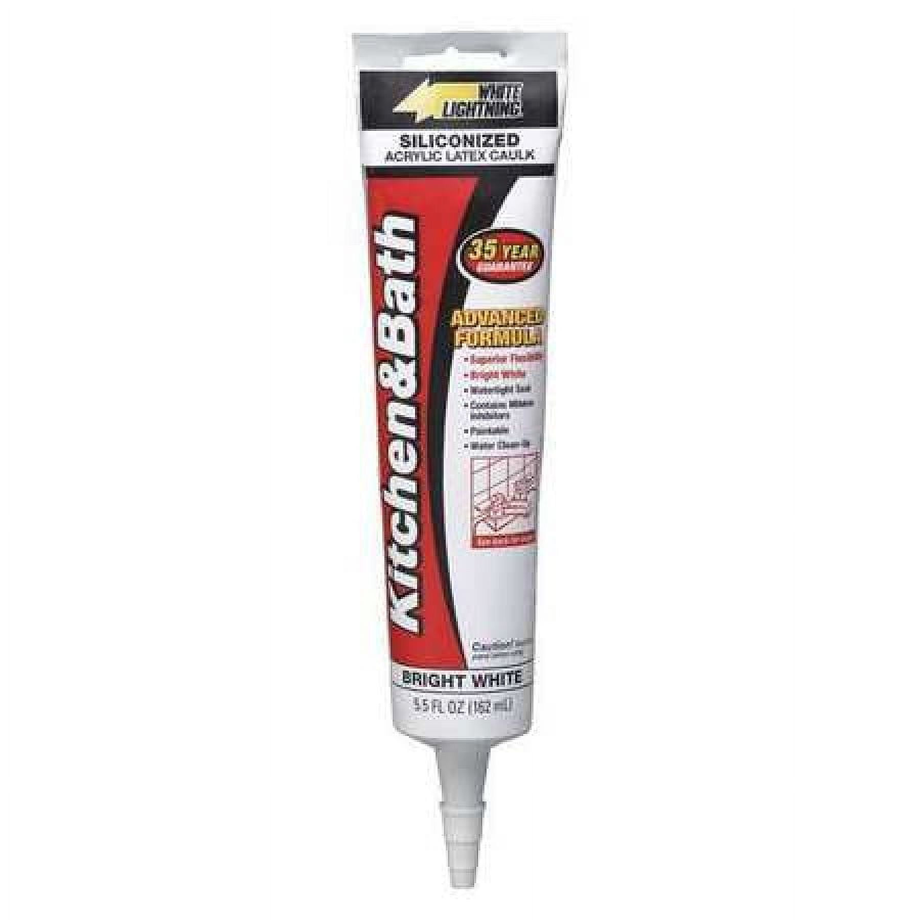 White Lightning Hybrid Caulk,White,Kitchen & Bath W22000005