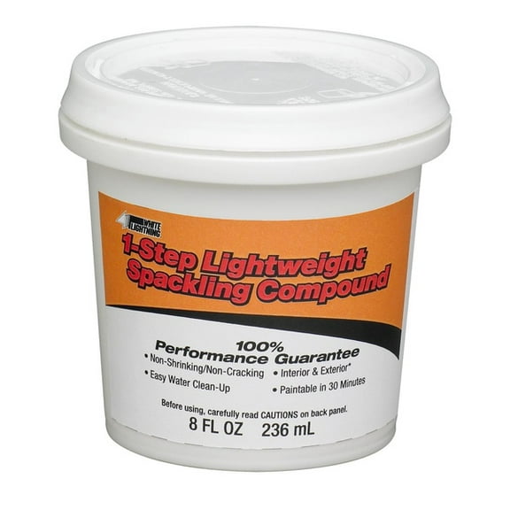 White Lightning WL60512 Fix'n Finish 1-Step Lightweight Spackling Compound 1/2 Pint White