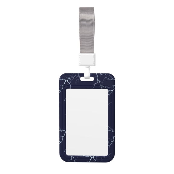 White Lightning Thunder Badge Holder with Lanyard ID Name Work Card Tag Protector Case for Teacher Nurse Doctor Office