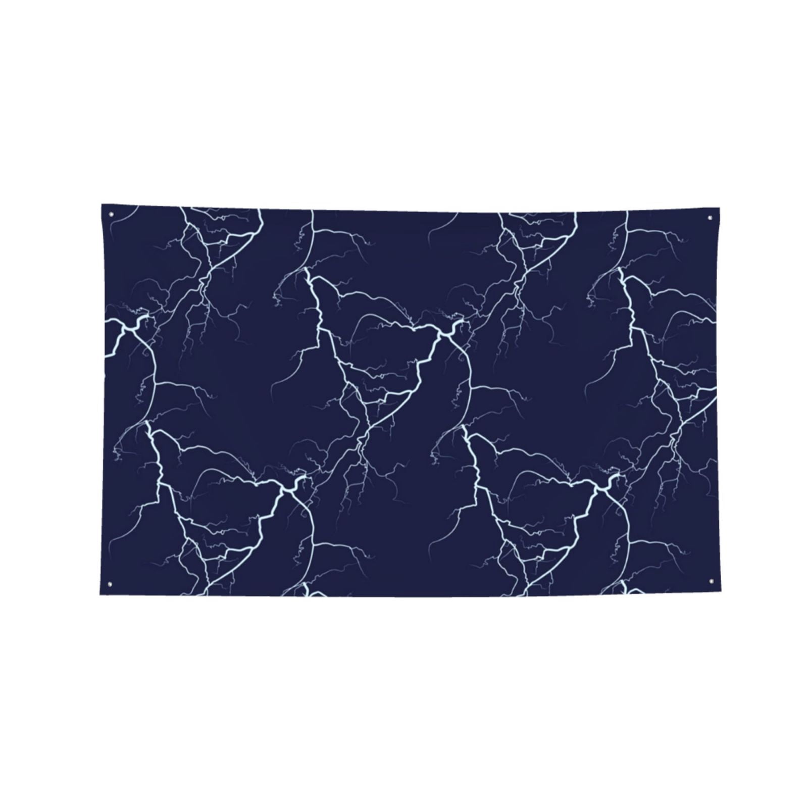 White Lightning Thunder Four Hole Decorated Banner Flag for Garden Yard Home Decoration Indoor Outdoor 4x6 Ft