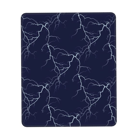 White Lightning Thunder Gaming Mouse Pad 10 x 12 inch Rectangle Computer Mousepad Mat Non-Slip Rubber Base for Office Laptop PC