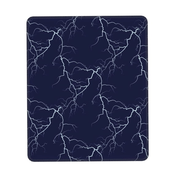 White Lightning Thunder Gaming Mouse Pad 8.3 x 10.3 in Rectangle Computer Mousepad Mat Non-Slip Rubber Base for Office Laptop PC