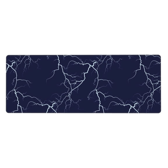 White Lightning Thunder Mouse Pad Extended Large Gaming Mousepad Non-Slip Rubber Big Keyboard Desk Mat 31.5 X 11.8 Inch
