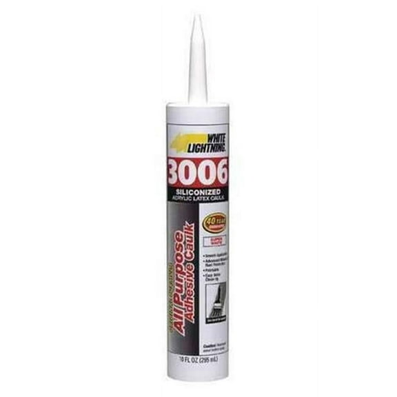 White Lightning W12AF0010 10 fl. oz M-p White Caulk Adhesive - Pack of 12
