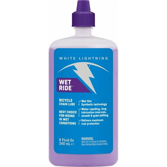 White Lightning Wet Ride Bike Chain Lube - 8oz, Drip