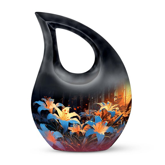 White Lilly in A Group - Burial Urns for Ashes - Mini Urns - Memorial Urns for Human Ashes - Adult Urns for Human Ashes - Funeral Ashes Urn Keepsake 3 Inch - Pack of 1