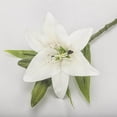 thumbnail image 1 of White Lily Artificial Flowers Bouquet for Wedding Bride Shower Blessing Gift Home Decoration Faux Lilies Flower, 1 of 3