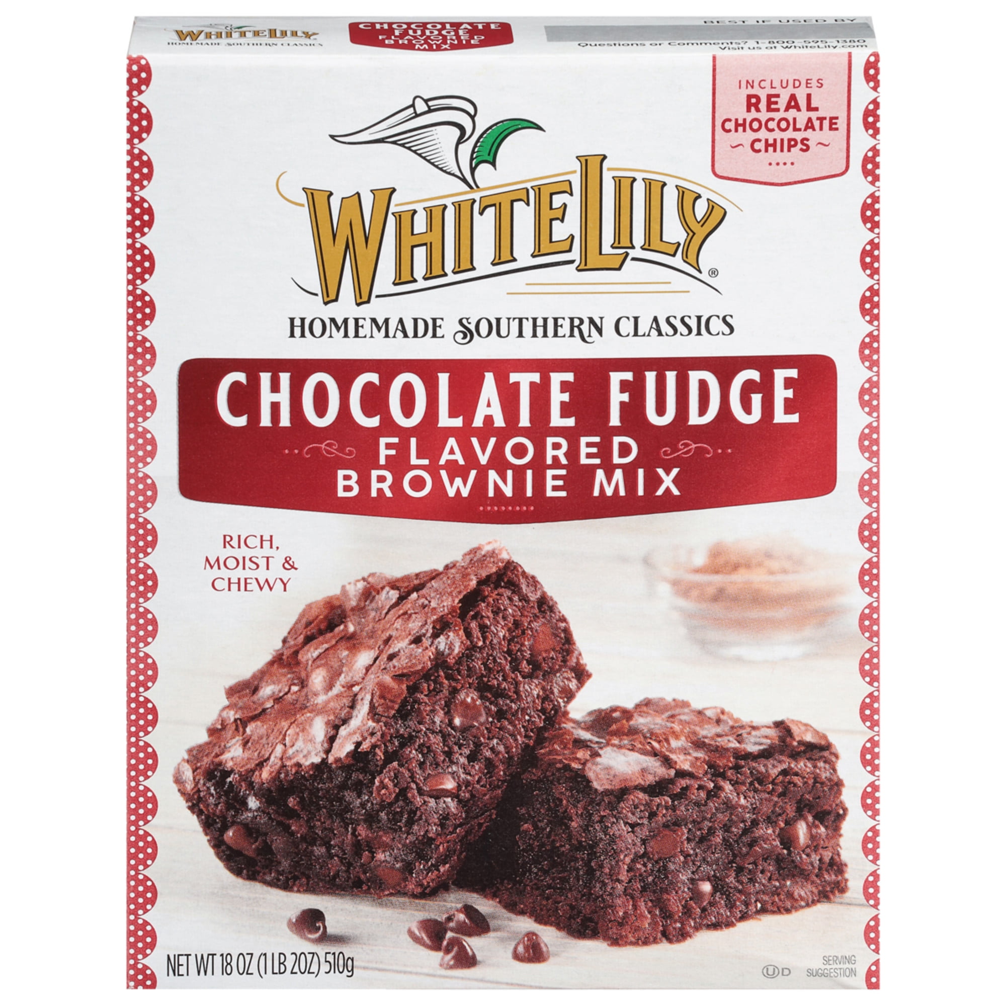 White Lily Chocolate Fudge Brownie Mix, 18 oz Box