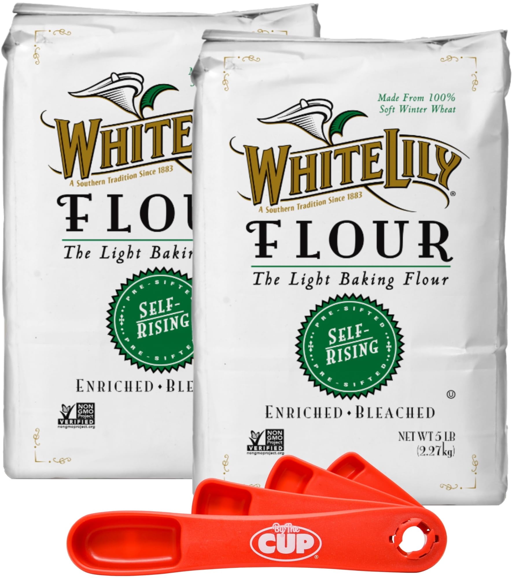 Where Can I Find White Lily Self Rising Flour White Lily Non-GMO Self-Rising Flour 5lb Bag (Pack of 2) W/ By The Cup