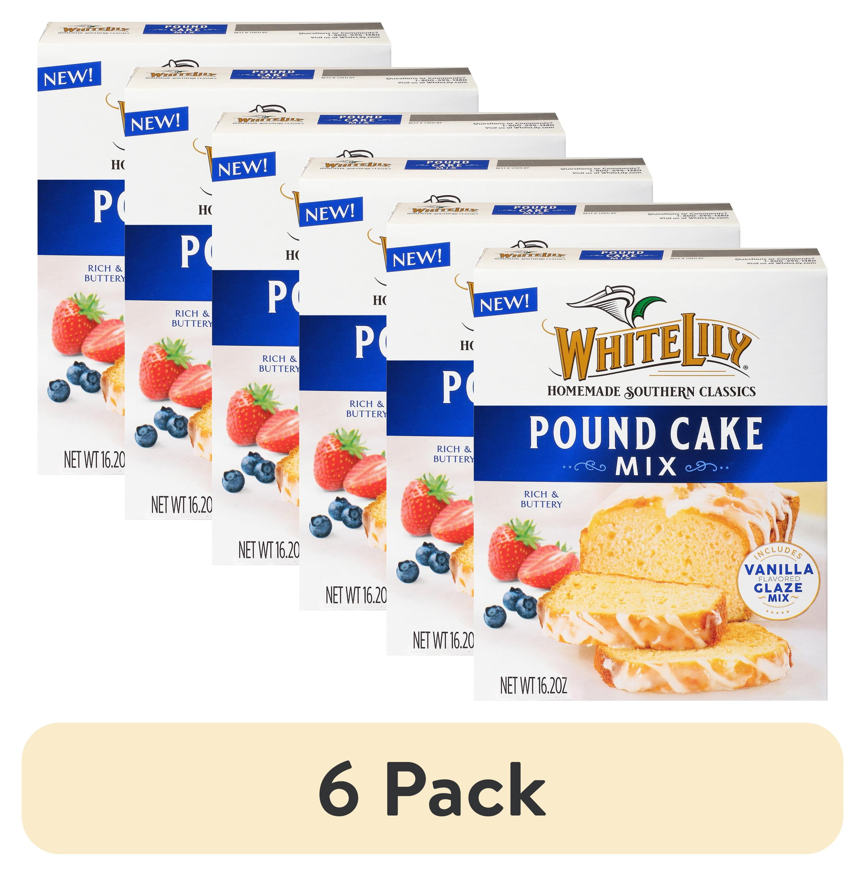 (6 pack) White Lily Pound Cake Mix, 16.2 OZ Box