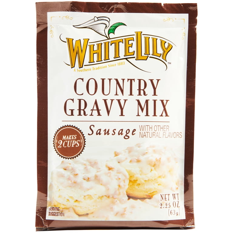 White Lily Sausage Country Gravy Mix, 2.25 oz, Instant Southern