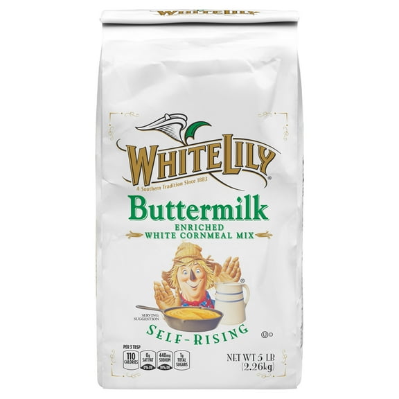 White Lily Self-Rising Buttermilk White Cornmeal Mix, 5 lb Bag