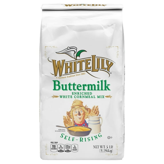 White Lily Self-Rising Buttermilk White Cornmeal Mix, 5 lb Bag