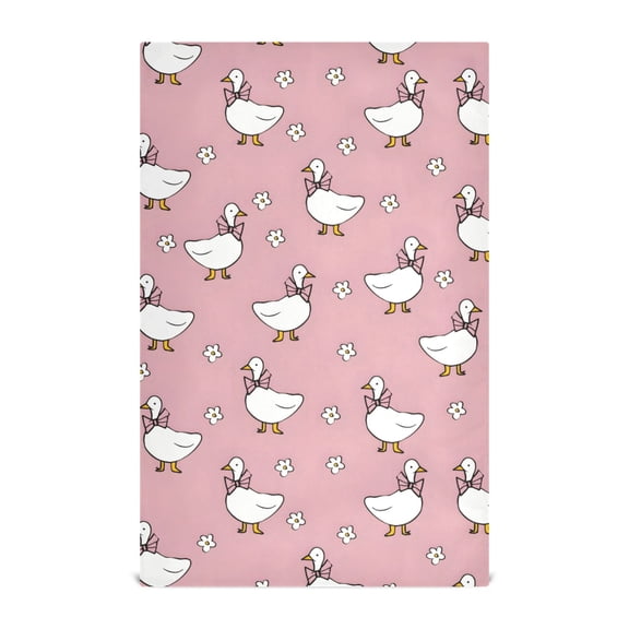 White Line Duck Pattern Kitchen Towels Waffle Weave Decorative Tea Towels Multi Use Dishcloths 28x18in