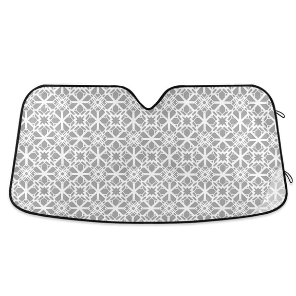 White Line Geometric Car Windshield Sun Shade Foldable Car Front Window Visor Heat and UV Protection 53x23.5