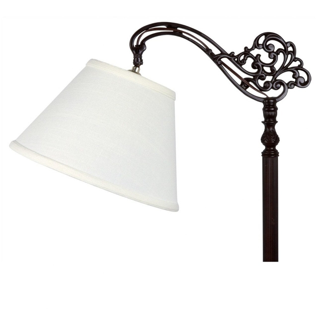 White Linen 12 Inch European Drum Lampshade with Uno Fitter 6x12x8