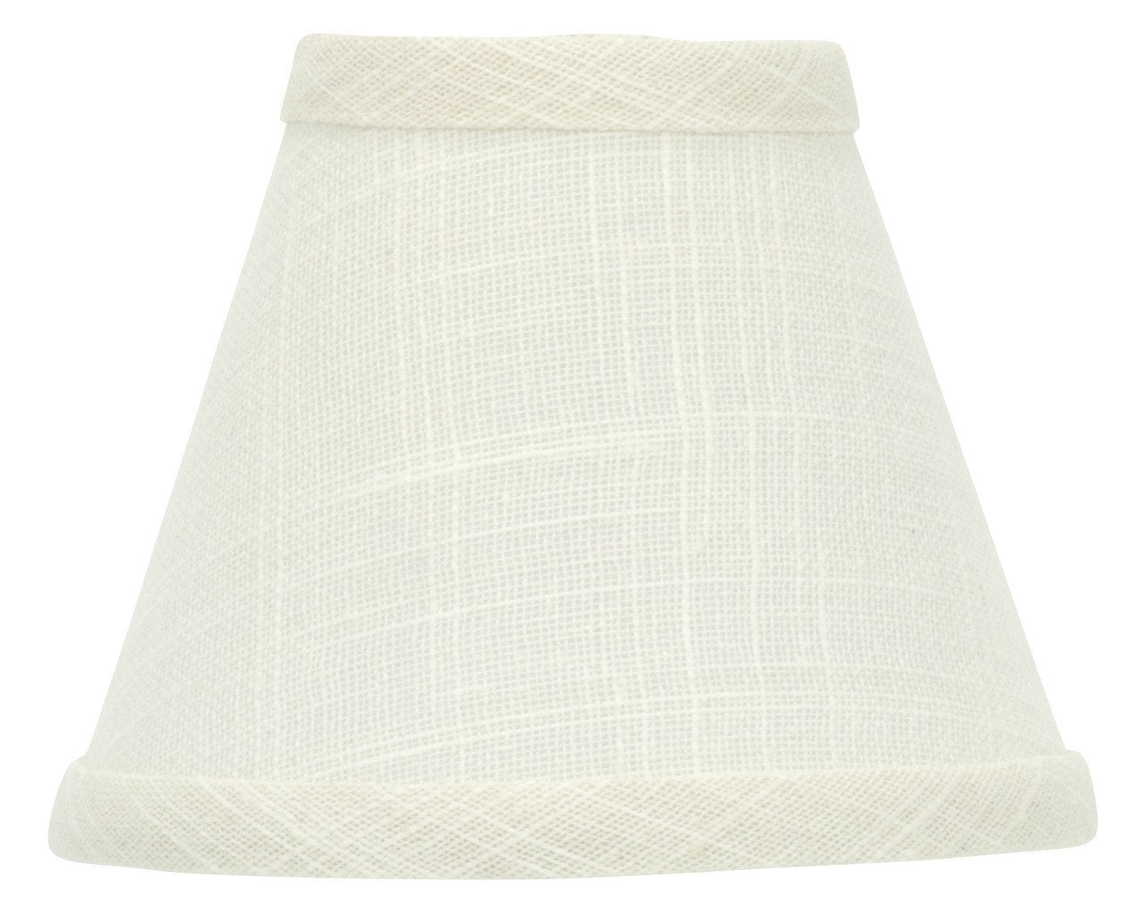 White Linen 5 Inch Chandelier Lamp Shade that clips onto Flame Tip Bulb