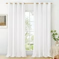 thumbnail image 1 of White Linen Curtains for Living Room 90 Inch Length 2 Panels Set, Country Rustic Window Drapes Textured Light Filtering for Bedroom Laundry Privacy, Each 52 Inch Wide, 1 of 5