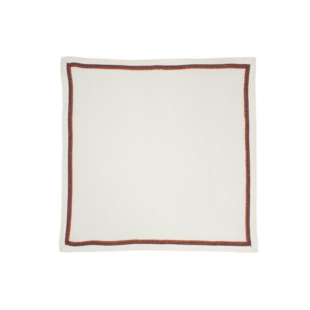 White Linen Napkins With French Borders, Set of 4