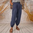 thumbnail image 1 of White Linen Pants For Women Tightness Trousers Pocket Casual Plus Size Pants 3x Womens Pajamas plus Size 2xl Pants plus Size Extra Long Yoga Pants 22 Leggings plus Size Tights for Women 3x plus Size, 1 of 2