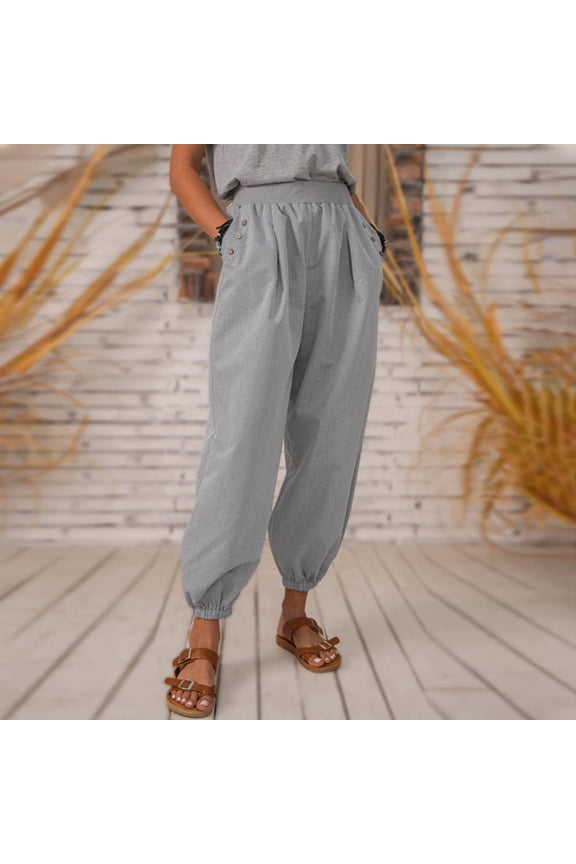 White Linen Pants For Women Tightness Trousers Pocket Casual Plus Size Pants Stretchy Pants for Women Baggy Cargo Pants for Women 20w Womens Pants Pull on Dress Pants for Women plus Size Pants Women
