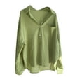 thumbnail image 1 of White Linen Shirt Women Tank Sweatshirt for Women 2024 Casual Long Sleeve Turndown Collar Button Sweatshirt, 1 of 3