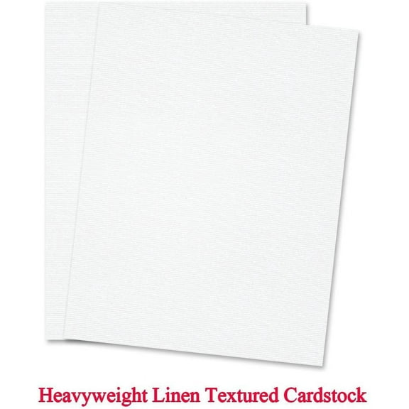 White Linen Textured 8.5 x 11" - 80Lb. Card Stock - 100 Sheets