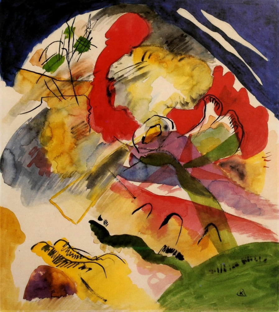 White Lines 1913 Canvas Art - Wassily Kandinsky (18 x 24)